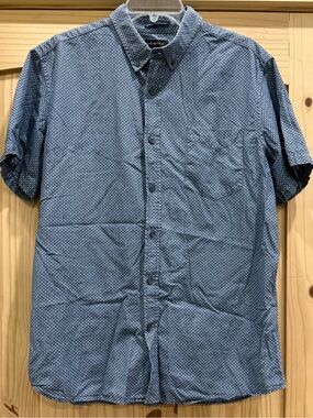 Banana Republic Classic Short-Sleeve Dot-Print Shirt - Blue